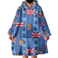 Fiji Masi Tapa Wearable Blanket Hoodie Coat Of Arms - Polynesian Pride