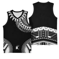 Polynesian Chief Inspired Costume Basketball Jersey Tribal Pattern With Tooth Necklace Black