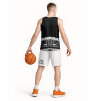 Polynesian Chief Inspired Costume Basketball Jersey Tribal Pattern With Tooth Necklace Black