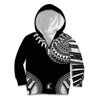 Polynesian Chief Inspired Costume Kid Hoodie Tribal Pattern With Tooth Necklace Black