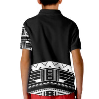 Polynesian Chief Inspired Costume Kid Polo Shirt Tribal Pattern With Tooth Necklace Black