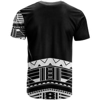 Polynesian Chief Inspired Costume T Shirt Tribal Pattern With Tooth Necklace Black