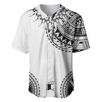 Polynesian Chief Inspired Costume Baseball Jersey Tribal Pattern With Tooth Necklace White