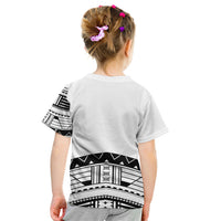 Polynesian Chief Inspired Costume Kid T Shirt Tribal Pattern With Tooth Necklace White