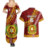 Custom Vavau High School Couples Matching Summer Maxi Dress and Hawaiian Shirt Tongan Kupesi Pattern LT05 - Polynesian Pride