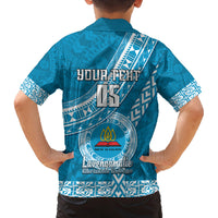 Custom Lavengamalie College Family Matching Long Sleeve Bodycon Dress and Hawaiian Shirt Tongan Kupesi Pattern LT05 - Polynesian Pride