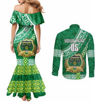 Custom Saineha High School Couples Matching Mermaid Dress and Long Sleeve Button Shirts Tongan Kupesi Pattern LT05 - Polynesian Pride