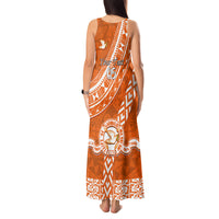 Custom Tailulu College Tank Maxi Dress Tongan Kupesi Pattern LT05 - Polynesian Pride