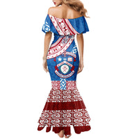 Custom Apifoou College Mermaid Dress Tongan Kupesi Pattern LT05 - Polynesian Pride