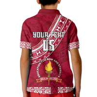 Custom Beulah College Kid Polo Shirt Tongan Kupesi Pattern LT05 - Polynesian Pride