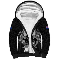 Custom New Zealand Rugby Sherpa Hoodie The Haka With Champions Cup LT05 Unisex Black - Polynesian Pride