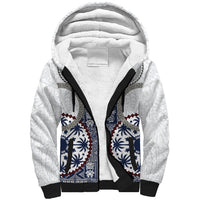 Hawaii Sherpa Hoodie Barkcloth Pattern Vintage Style LT05 Unisex Blue - Polynesian Pride