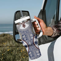 Hawaii Tumbler With Handle Barkcloth Pattern Vintage Style