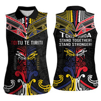 Tokelau And Aotearoa Women Sleeveless Polo Shirt Together For Te Tiriti O Waitangi