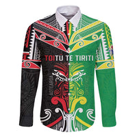 Cook Islands And Aotearoa Family Matching Tank Maxi Dress and Hawaiian Shirt Together For Te Tiriti O Waitangi