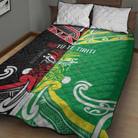 Cook Islands And Aotearoa Quilt Bed Set Together For Te Tiriti O Waitangi