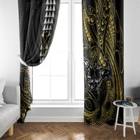 Hawaii Ikaika Warrior Helmet Window Curtain Gold Style