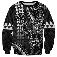 Hawaii Ikaika Warrior Helmet Sweatshirt Black Tribal Tattoo