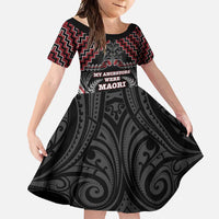 Aotearoa Family Matching Tank Maxi Dress and Hawaiian Shirt Proud To Be Maori LT05 Daughter's Dress Red - Polynesian Pride