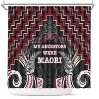 Aotearoa Shower Curtain Proud To Be Maori LT05 Red - Polynesian Pride