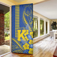 Personalised Hawaii Kaiser High School Door Cover Tribal Tattoo With Hibiscus Flowers