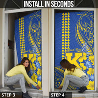 Personalised Hawaii Kaiser High School Door Cover Tribal Tattoo With Hibiscus Flowers