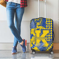 Hawaii Kaiser High School Luggage Cover Tribal Tattoo With Hibiscus Flowers