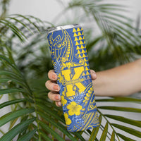 Personalised Hawaii Kaiser High School Skinny Tumbler Tribal Tattoo With Hibiscus Flowers