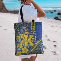 Hawaii Kaiser High School Tote Bag Tribal Tattoo With Hibiscus Flowers