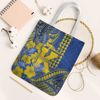 Hawaii Kaiser High School Tote Bag Tribal Tattoo With Hibiscus Flowers