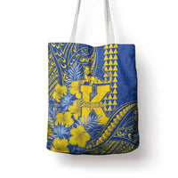 Hawaii Kaiser High School Tote Bag Tribal Tattoo With Hibiscus Flowers