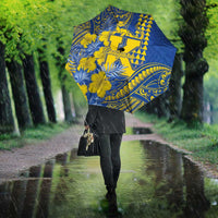 Hawaii Kaiser High School Umbrella Tribal Tattoo With Hibiscus Flowers