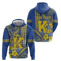 Personalised Hawaii Kaiser High School Zip Hoodie Tribal Tattoo With Hibiscus Flowers LT05 - Polynesian Pride