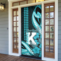 Personalised Hawaii Kapolei High School Door Cover Tribal Tattoo With Hibiscus Flowers
