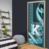 Personalised Hawaii Kapolei High School Door Cover Tribal Tattoo With Hibiscus Flowers