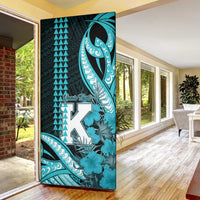Personalised Hawaii Kapolei High School Door Cover Tribal Tattoo With Hibiscus Flowers