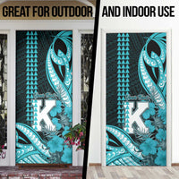 Personalised Hawaii Kapolei High School Door Cover Tribal Tattoo With Hibiscus Flowers