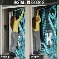 Personalised Hawaii Kapolei High School Door Cover Tribal Tattoo With Hibiscus Flowers