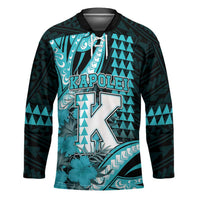 Personalised Hawaii Kapolei High School Hockey Jersey Tribal Tattoo With Hibiscus Flowers