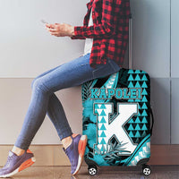 Hawaii Kapolei High School Luggage Cover Tribal Tattoo With Hibiscus Flowers