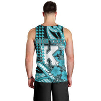 Personalised Hawaii Kapolei High School Men Tank Top Tribal Tattoo With Hibiscus Flowers