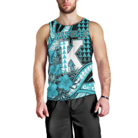 Personalised Hawaii Kapolei High School Men Tank Top Tribal Tattoo With Hibiscus Flowers
