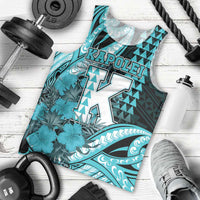 Personalised Hawaii Kapolei High School Men Tank Top Tribal Tattoo With Hibiscus Flowers