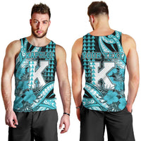 Personalised Hawaii Kapolei High School Men Tank Top Tribal Tattoo With Hibiscus Flowers