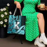 Hawaii Kapolei High School Tote Bag Tribal Tattoo With Hibiscus Flowers