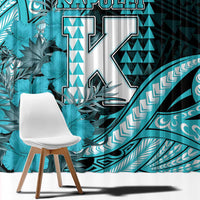 Hawaii Kapolei High School Window Curtain Tribal Tattoo With Hibiscus Flowers