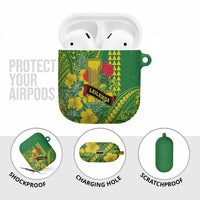 Hawaii Leilehua High School AirPods Case Tribal Tattoo With Hibiscus Flowers