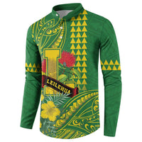 Personalised Hawaii Leilehua High School Button Sweatshirt Tribal Tattoo With Hibiscus Flowers LT05 - Polynesian Pride