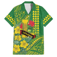 Personalised Hawaii Leilehua High School Family Matching Tank Maxi Dress and Hawaiian Shirt Tribal Tattoo With Hibiscus Flowers
