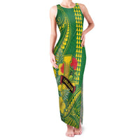 Personalised Hawaii Leilehua High School Family Matching Tank Maxi Dress and Hawaiian Shirt Tribal Tattoo With Hibiscus Flowers